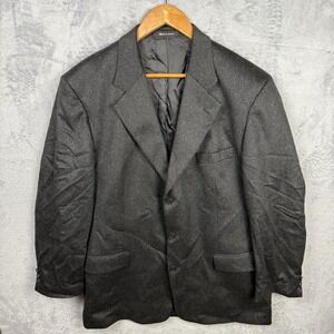 Bachrach Men's Blazer Wool Slate Gray 46L Made In Israel Preppy Business Career